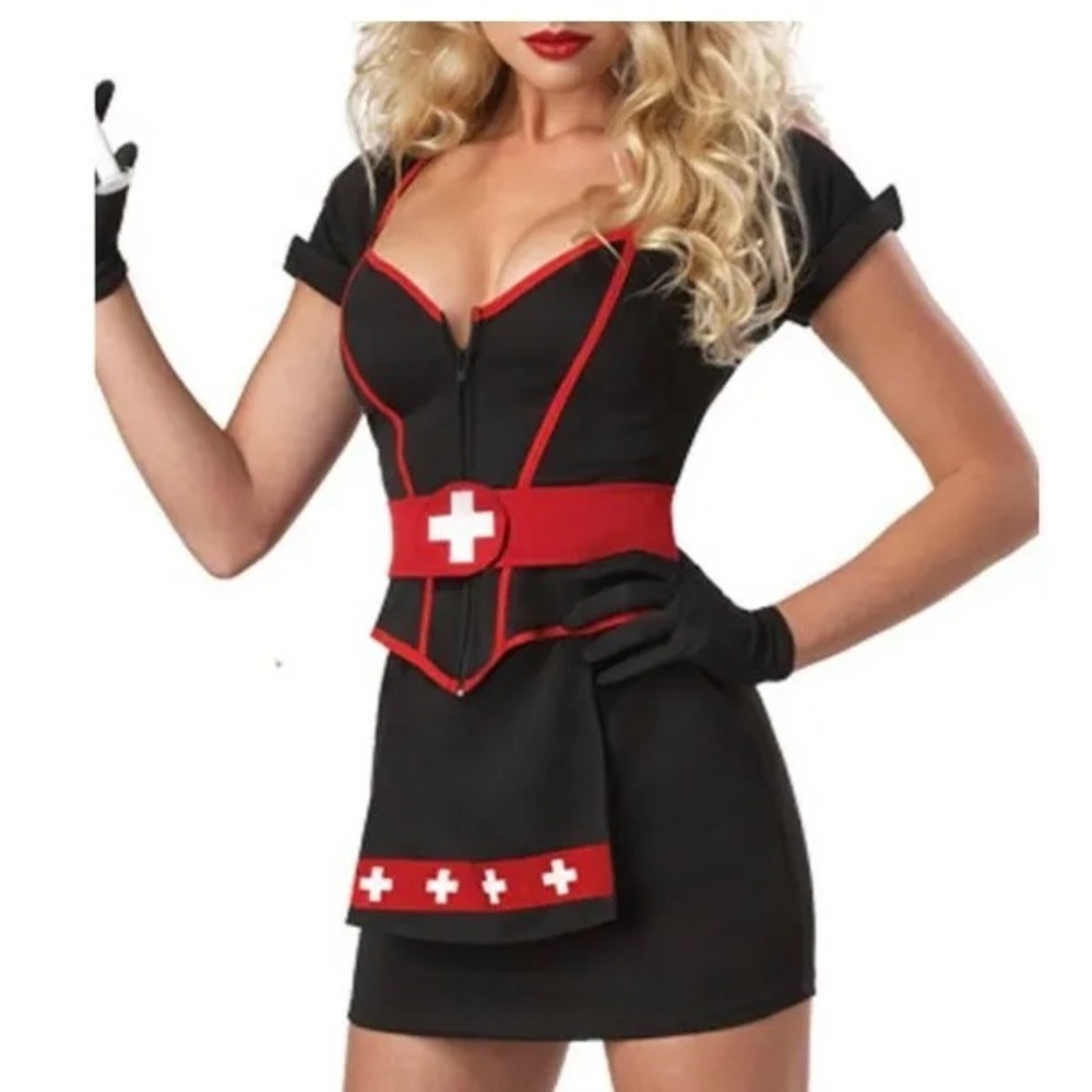 Sexy Cardiac Arrest Nurse Deluxe Adult medium  Spirit Halloween Costume Kinky